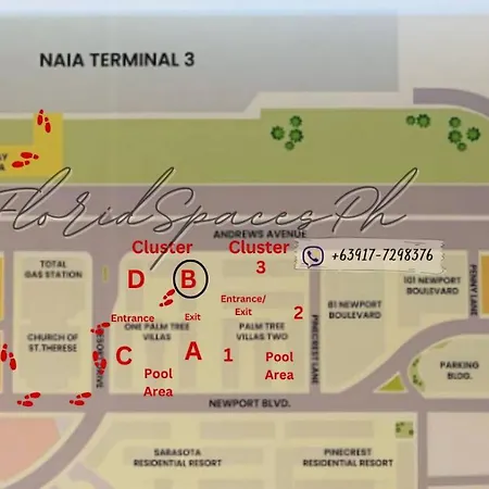 One Palm Tree Villas Condominium - Studio 9M With Balcony - Across Terminal 3 Airport